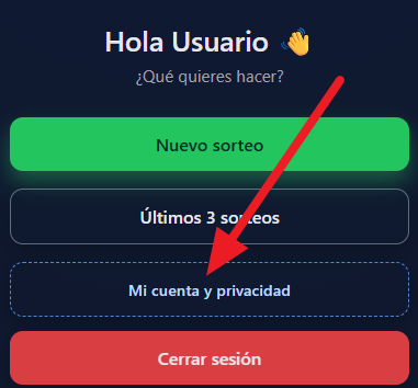 Pantallazo del bot&oacute;n Mi cuenta y privacidad